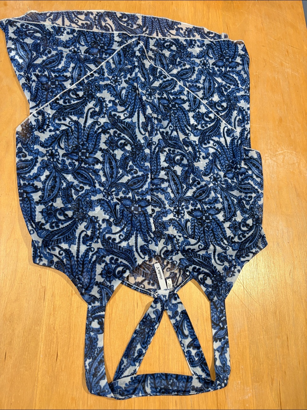Studio Y ~ Blue and White Paisley Halter Tank Top